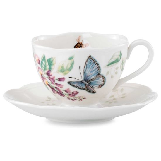 Picture of New Teacup & Saucer, Blue Butterfly