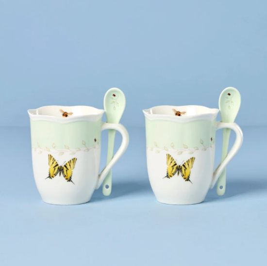 Picture of New Pair of Green Mugs with Spoons