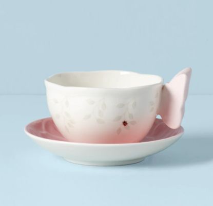 Picture of New Pink Figural Teacup & Saucer