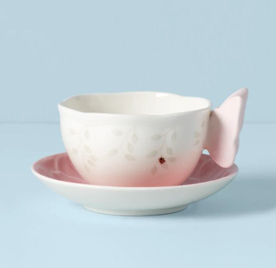 Picture of New Pink Figural Teacup & Saucer