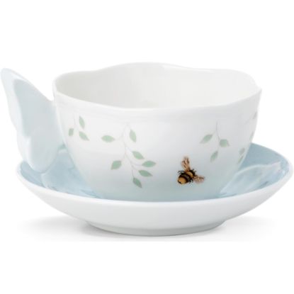 Picture of New Blue Figural Teacup & Saucer