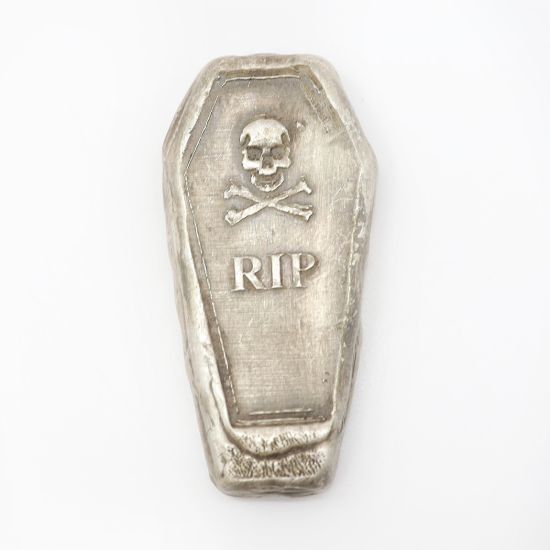 Picture of Coffin "RIP" With Skull and Bones (1.5 Ozt)