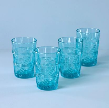 Picture of New Blue Tall Glasses, Set of 4