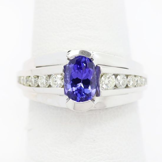 Picture of 18k White Gold Tanzanite & Diamond Ring