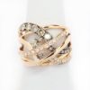 Picture of 14k Rose Gold Chocolate & White Diamond Crossover Ring