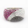 Picture of 18k White Gold Pavé Set Diamond & Ruby Ring