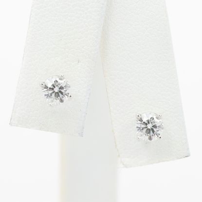 Picture of 18k White Gold Brilliant Diamond Solitaire Earring Studs