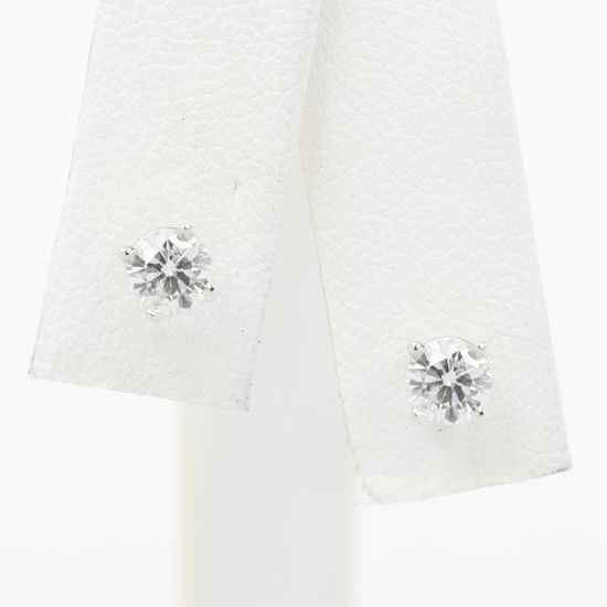 Picture of 18k White Gold Brilliant Diamond Solitaire Earring Studs