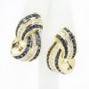 Picture of 14k Yellow Gold Sapphire & Diamond Earrings
