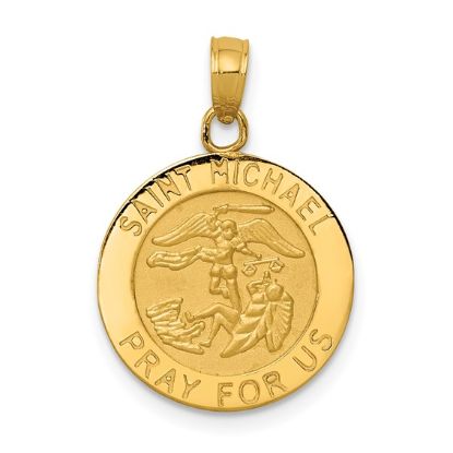 Picture of 14k Yellow Gold Round St. Michael Medal Pendant