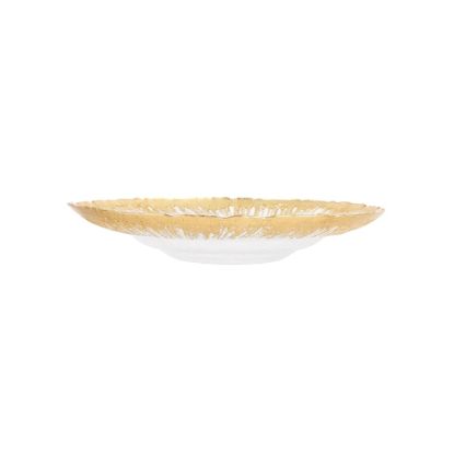Picture of 'Rufolo Glass' Gold Brushstroke Medium Shallow Bowl