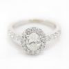 Picture of 14k White Gold Brilliant Oval Diamond Halo Ring