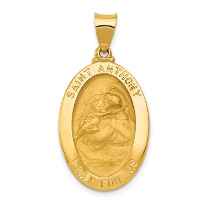 Picture of 14k Yellow Gold Oval St. Anthony Medal Pendant