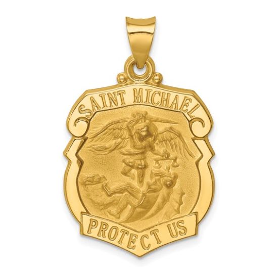 Picture of 14k Yellow Gold Medal Badge of St. Michael Pendant