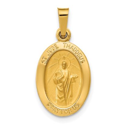 Picture of 14k Yellow Gold Oval St. Jude Thaddeus Medal Pendant