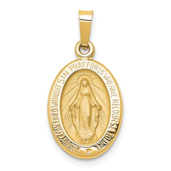 Picture of 14k Yellow Gold Oval Miraculous Medal Pendant