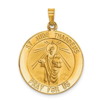 Picture of 14k Yellow Gold Round St. Jude Thaddeus Medal Pendant