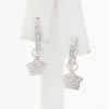 Picture of 14k White Gold Diamond Mini Dangling Star Earrings