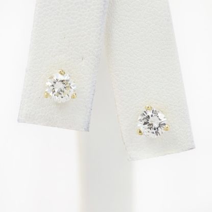 Picture of 14k Yellow Gold Diamond Solitaire Studs