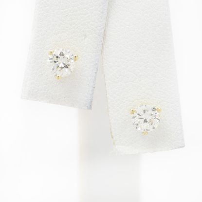 Picture of 14k Yellow Gold Diamond Solitaire Stud Earrings