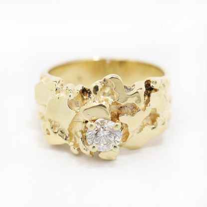 Picture of 14k Yellow Gold Diamond Nugget Ring