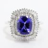 Picture of Platinum Tanzanite & Diamond Halo Ring