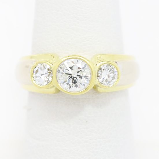 Picture of 18k Yellow Gold Bezel Set Diamond Ring