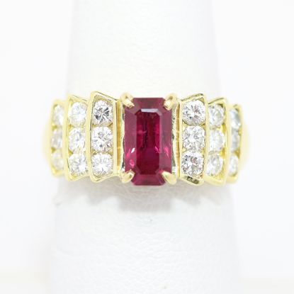 Picture of 18k Yellow Gold Ruby & Diamond Ring