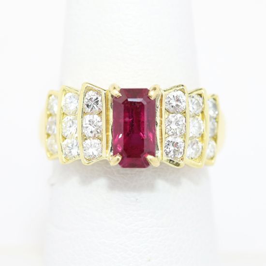 Picture of 18k Yellow Gold Ruby & Diamond Ring