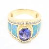Picture of 14k Yellow Gold Tanzanite, Opal, & Diamond Ring