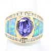 Picture of 14k Yellow Gold Tanzanite, Opal, & Diamond Ring