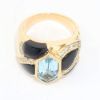 Picture of 14k Yellow Gold Topaz, Onyx, & Diamond Ring