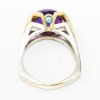 Picture of Platinum & 18k Yellow Gold Cabochon Amethyst, Tourmaline & Diamond Ring