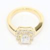 Picture of 14k Yellow Gold Brilliant Square Cut Diamond Halo Ring