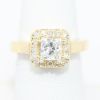 Picture of 14k Yellow Gold Brilliant Square Cut Diamond Halo Ring