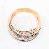 Picture of 14k Rose Gold Chocolate & White Diamond Multi Row Ring