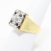 Picture of Vintage 18k Two Tone Gold Diamond & Synthetic Sapphire Ring