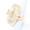 Picture of 14k Yellow Gold Diamond & Carved Oval Halo Rock Crystal Ring