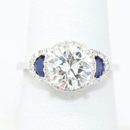 Picture of 14k White Gold Diamond & Sapphire Ring