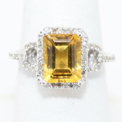 Picture of 18k White Gold Citrine & Diamond Ring