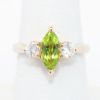 Picture of 14k Two Tone Gold Marquise Peridot & Diamond Ring