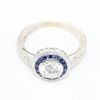 Picture of 14k White Gold Brilliant Diamond & Sapphire Halo Ring