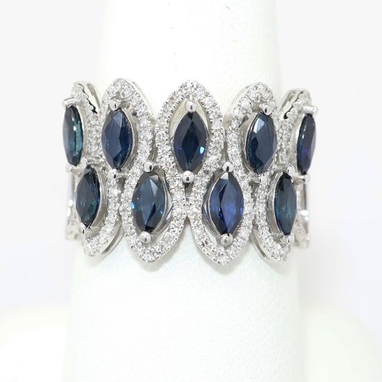 Picture of 14k White Gold Sapphire & Diamond Ring
