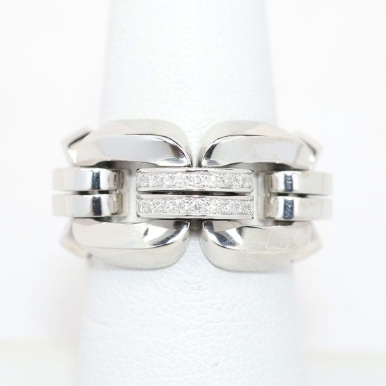 Picture of 18k White Gold Diamond Chain Link Ring