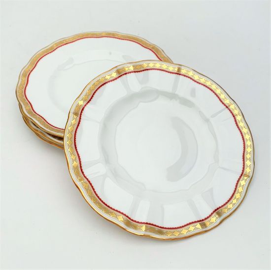 Picture of Set of 4 Red Bread & Butter Plates