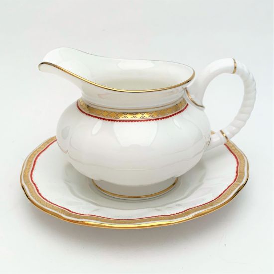 Picture of Red Gravy Boat with Underplate