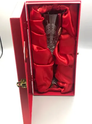 Picture of "Four Calling Birds" Crystal Champagne Flute