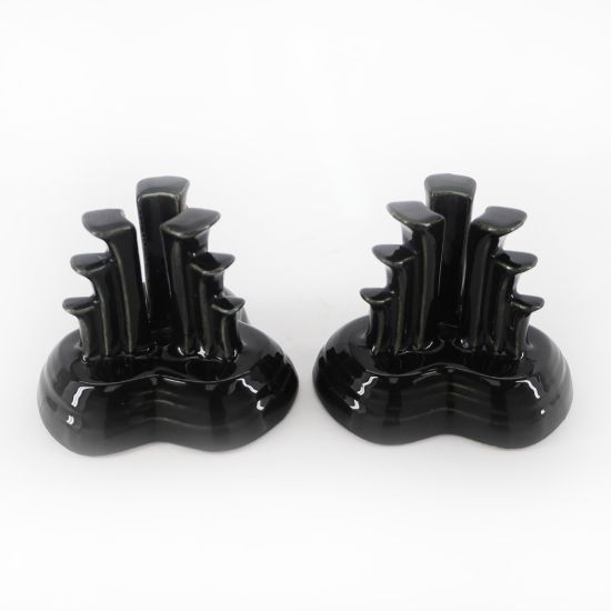Picture of Vintage Pair Fiesta Black Pyramid Candle Holders