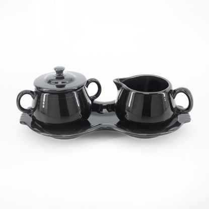 Picture of Vintage Fiesta Black Cream and Sugar with Tray