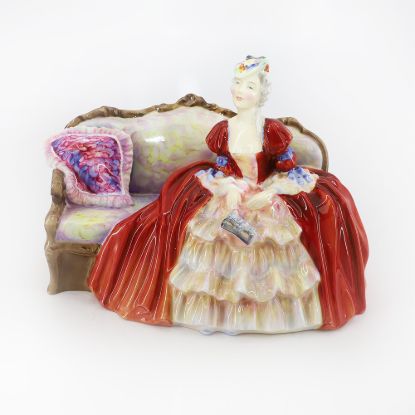 Picture of "Belle O'The Ball" Lady in Red Dress Porcelain Figurine